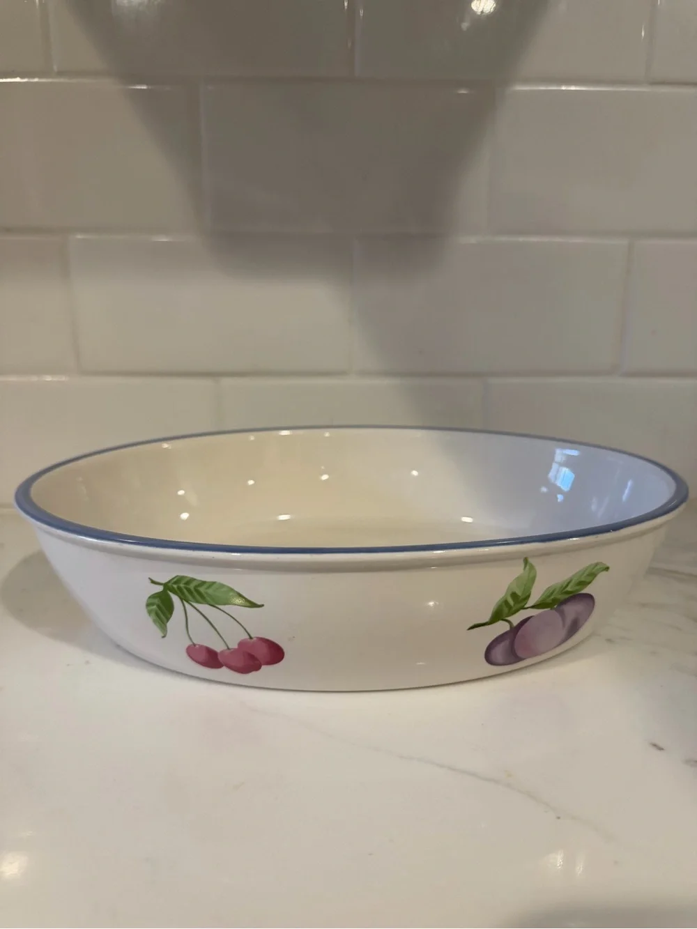 Pfaltzgraff Naturewood Oval Baker Baking Dish Fruit Stoneware 10” USA